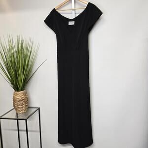Modern Citizen Large Black V-Neck‎ Tie Back Maxi Dress MC23D152